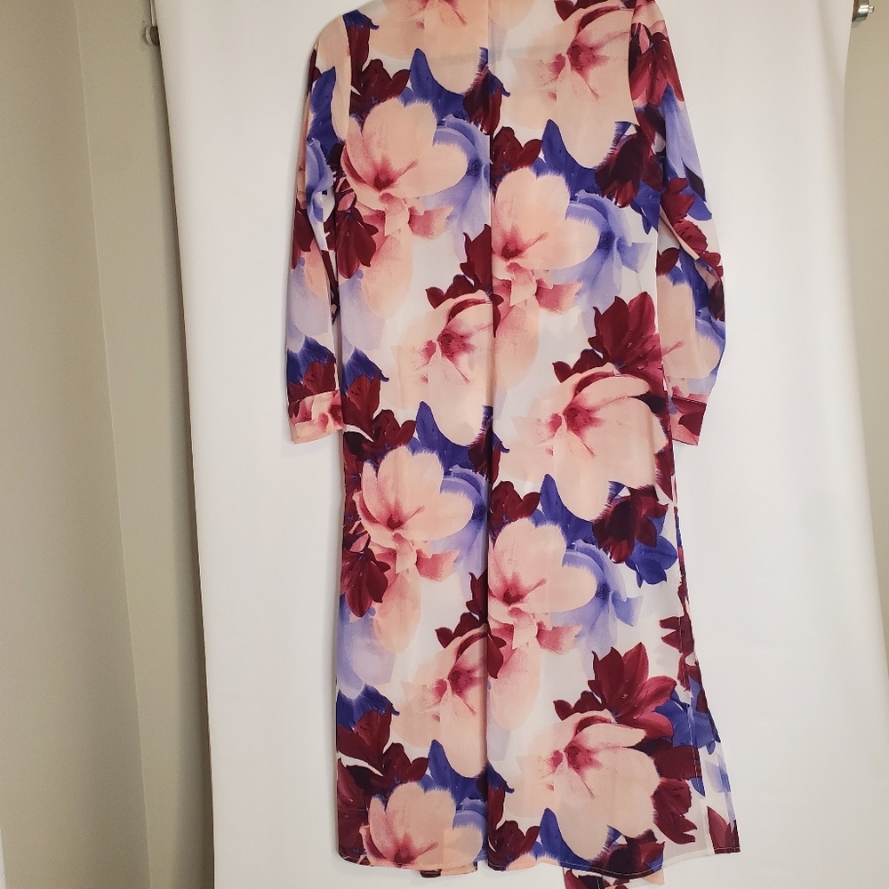 G.I.L.I. Size XXS Petite open front feminine floral maxi kimono duster - Picture 5 of 12